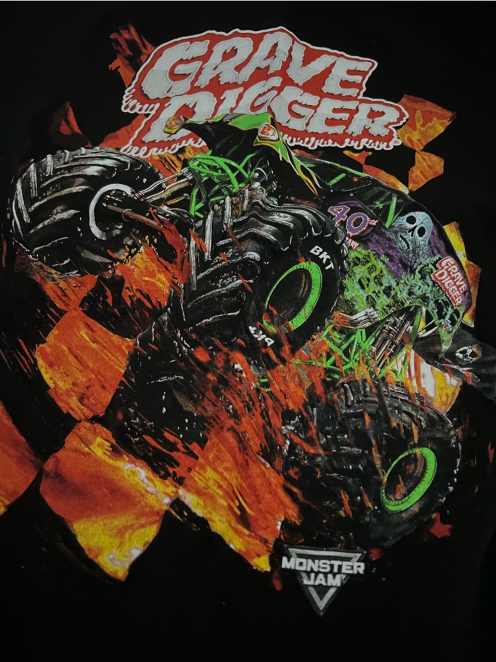 Grave Digger Monster Jam Black Short Sleeve Tee Men’s Sz L